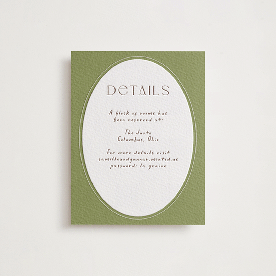 "la graine" - Letterpress Direction Cards in Burnt Sienna by Alaina Cherup - Front