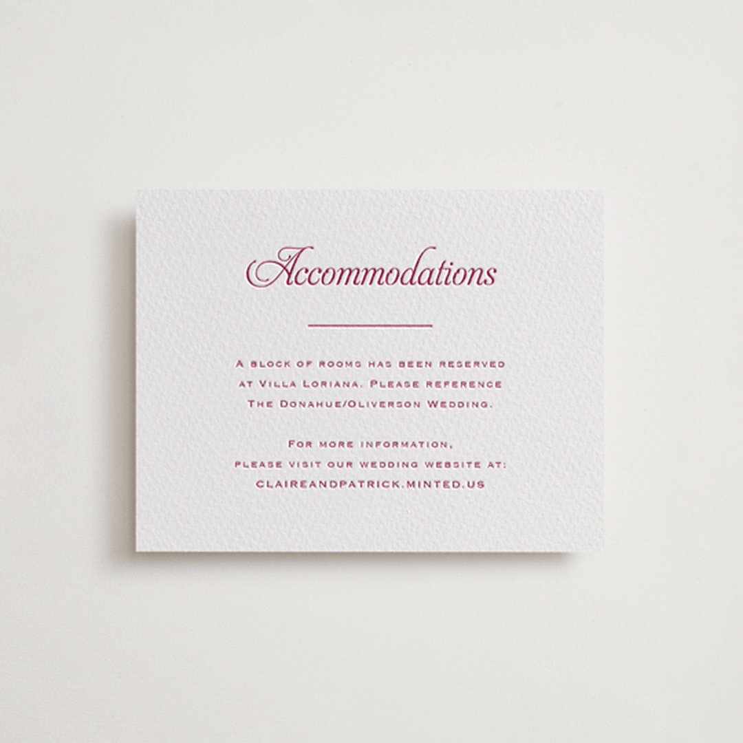 "Modernne" - Letterpress Direction Cards in Merlot by Carolyn MacLaren - Front