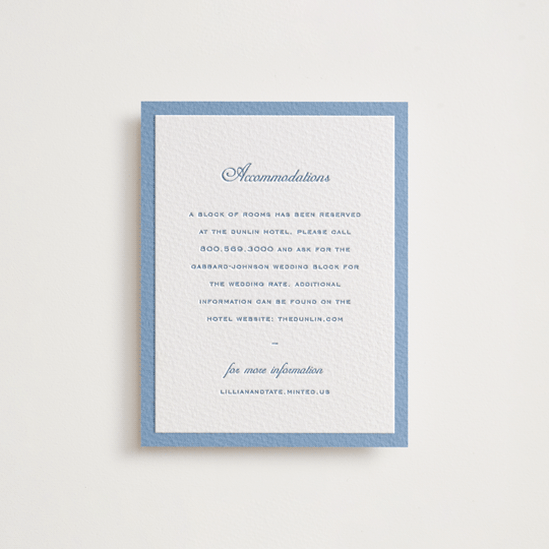 "preston" - Letterpress Direction Cards in Provincial Blue by Sara Hicks Malone - Front