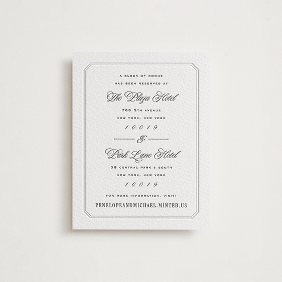 "Outlined" - Letterpress Direction Cards in Soft Black by Leah Bisch - Front