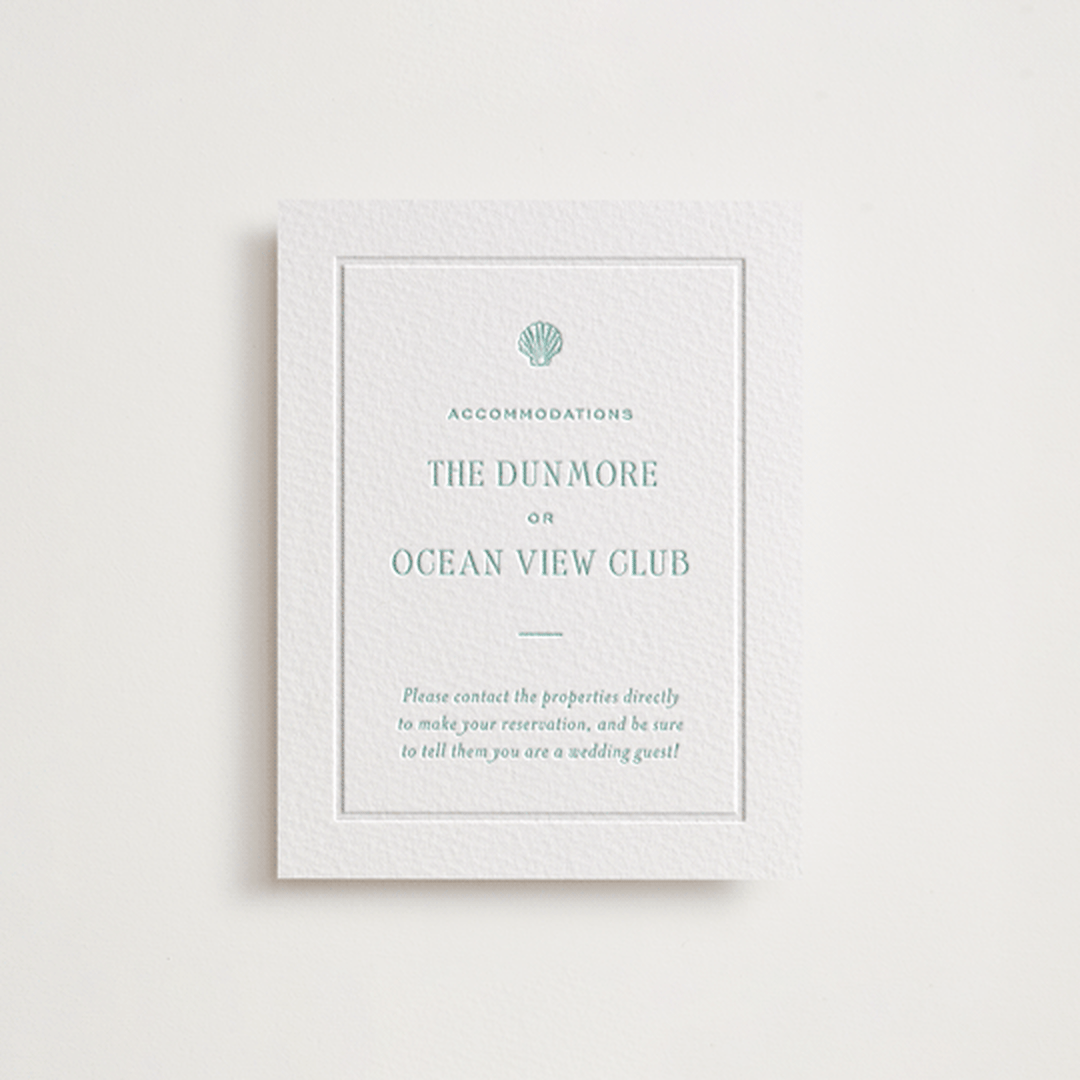 "Isle" - Letterpress Direction Cards in Seafoam by Megan Davis - Front