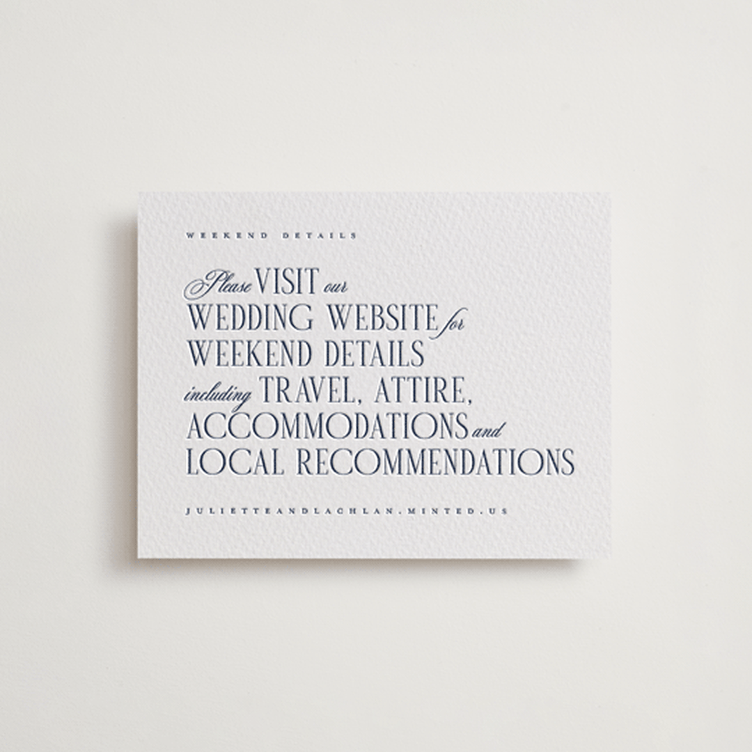 "London" - Letterpress Direction Cards in Aegean by Hudson meet Rose - Front