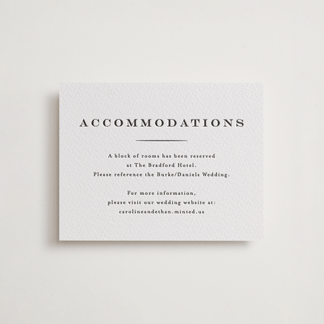 "Proper" - Letterpress Direction Cards in Soft Black by Carolyn MacLaren - Front