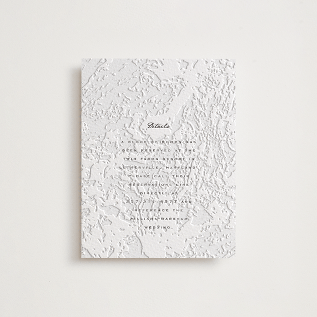 "Subtle Marble" - Letterpress Direction Cards in Soft Black by Erin L. Wilson - Front