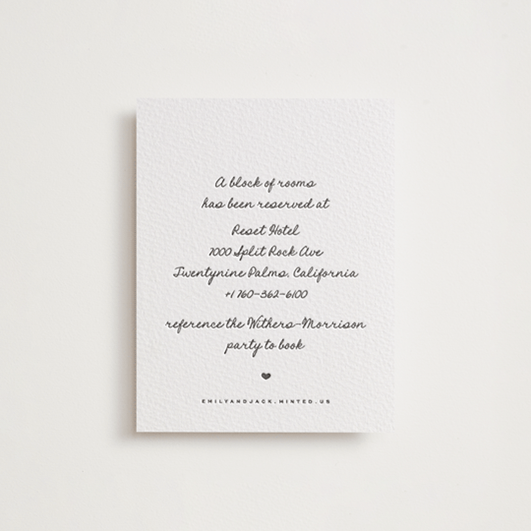 "Lover's Lantern" - Letterpress Direction Cards in Soft Black by Blustery August - Front