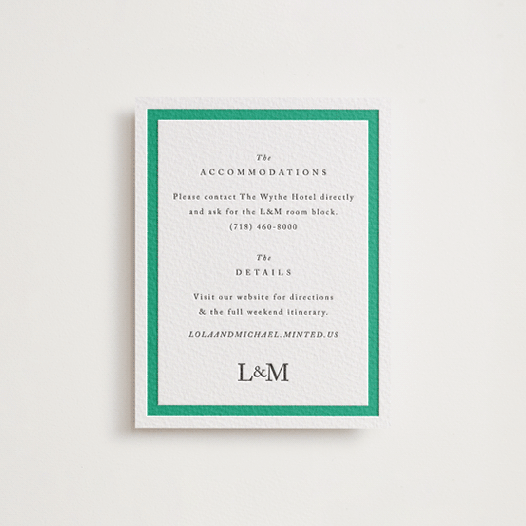 "Classic Initials" - Letterpress Direction Cards in Soft Black by mo kelley - Front