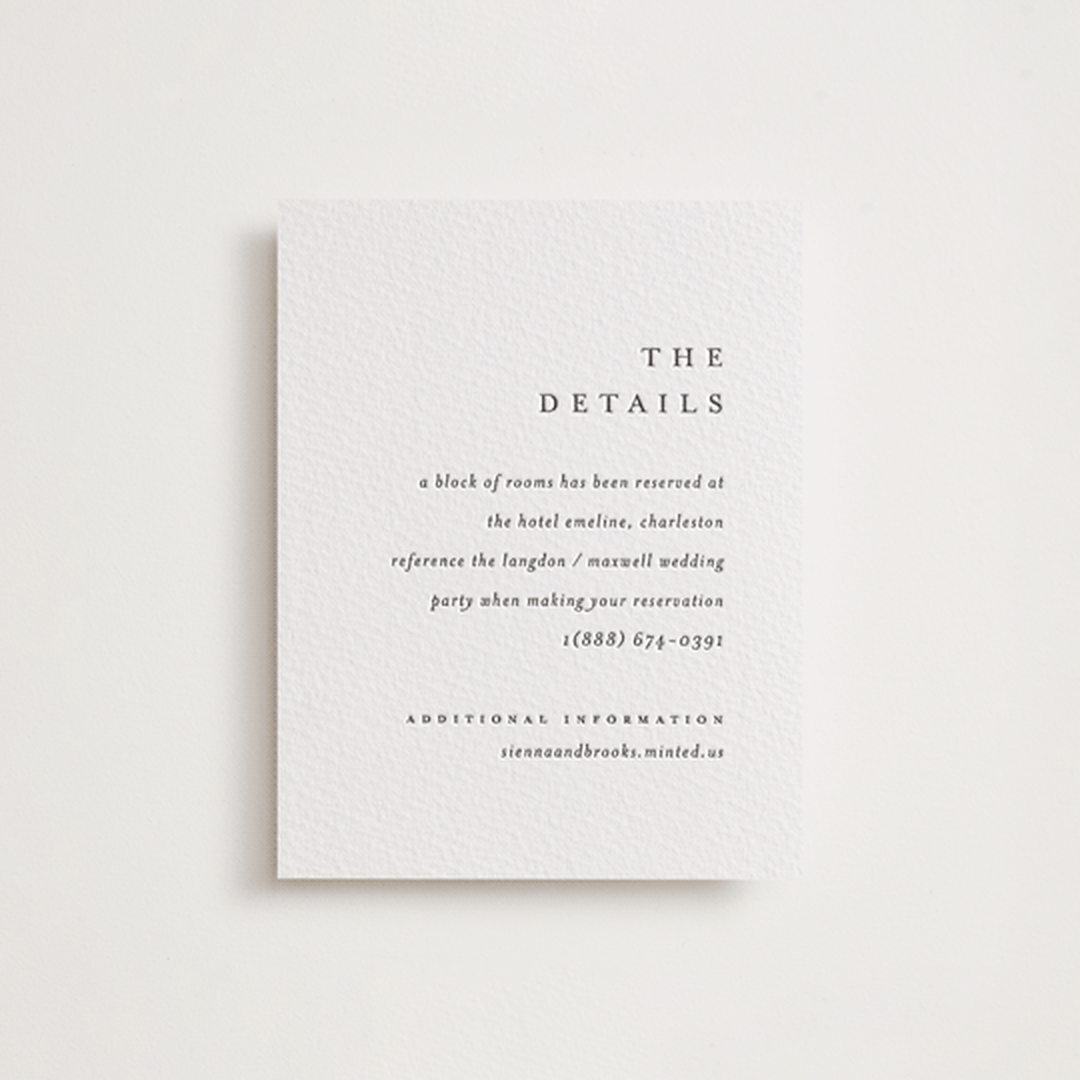 "Floral Cascade" - Letterpress Direction Cards in Soft Black by Pixel and Hank - Front