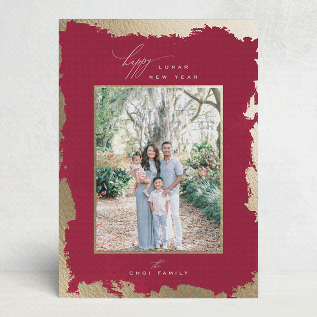 "Golden Frame" - Lunar New Year Cards in Maple Leaf by Nicoletta Savod - Front