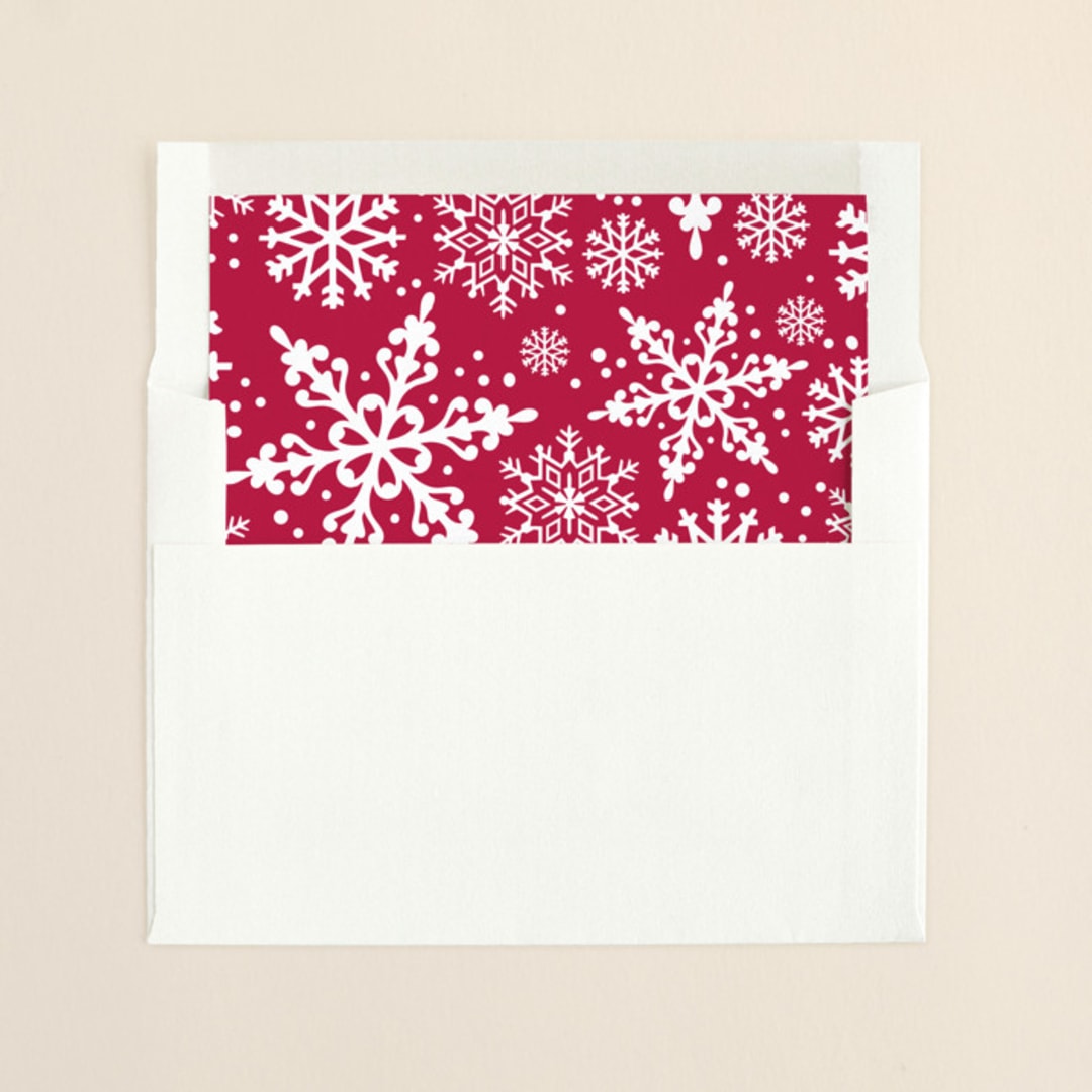 "Flurries" - Slip-In Envelope Liners in Ruby Red by Lauren Chism - Liner in envelope