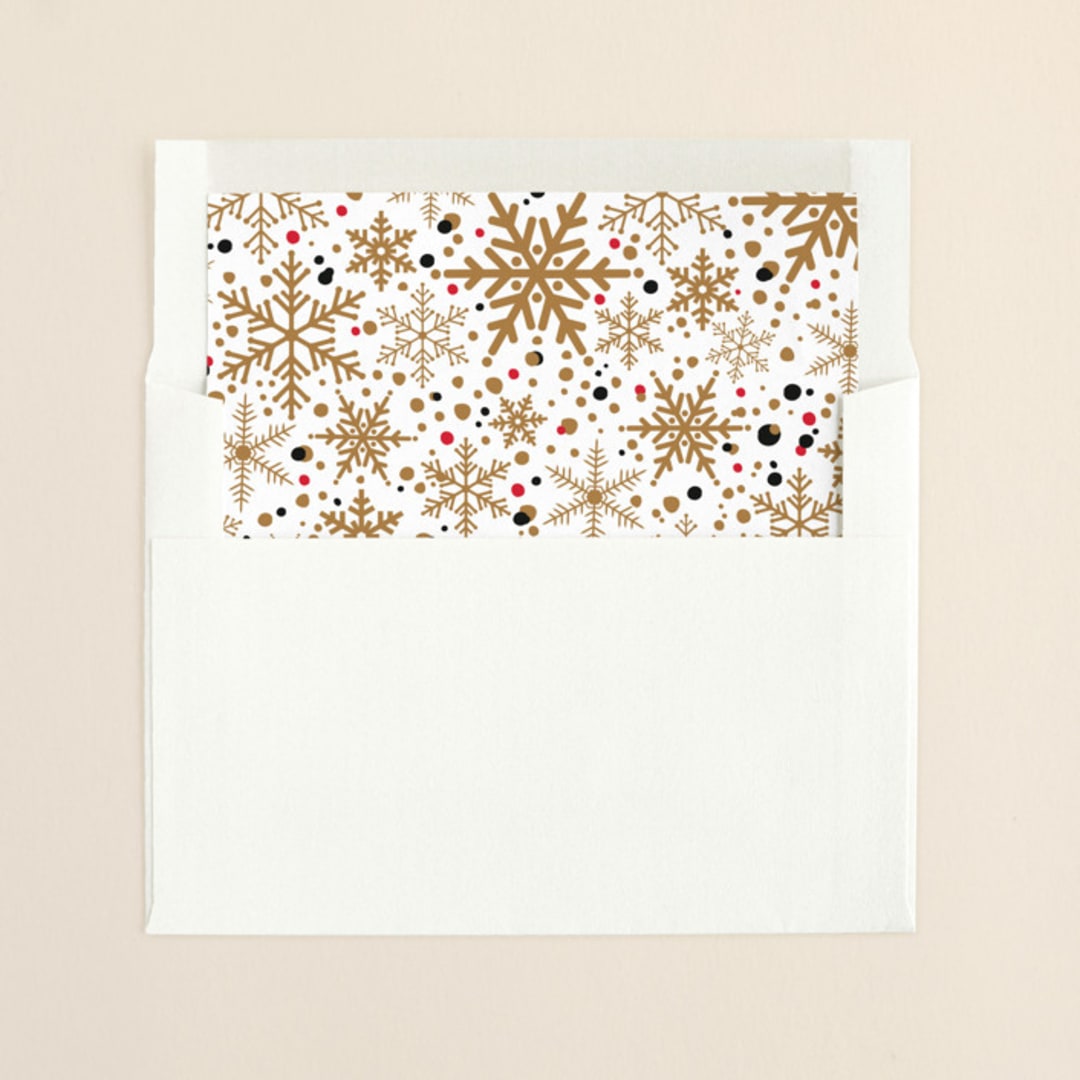 "Sophisticated Snow" - Slip-In Envelope Liners in Gold by Melissa Egan of Pistols - Liner in envelope