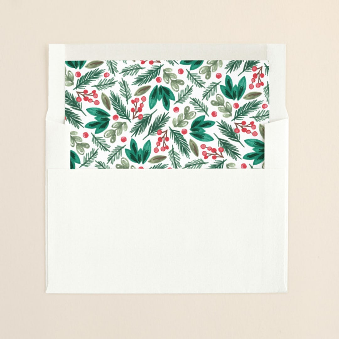 "Painted Banner" - Slip-In Envelope Liners in Coral by Alethea and Ruth - Liner in envelope