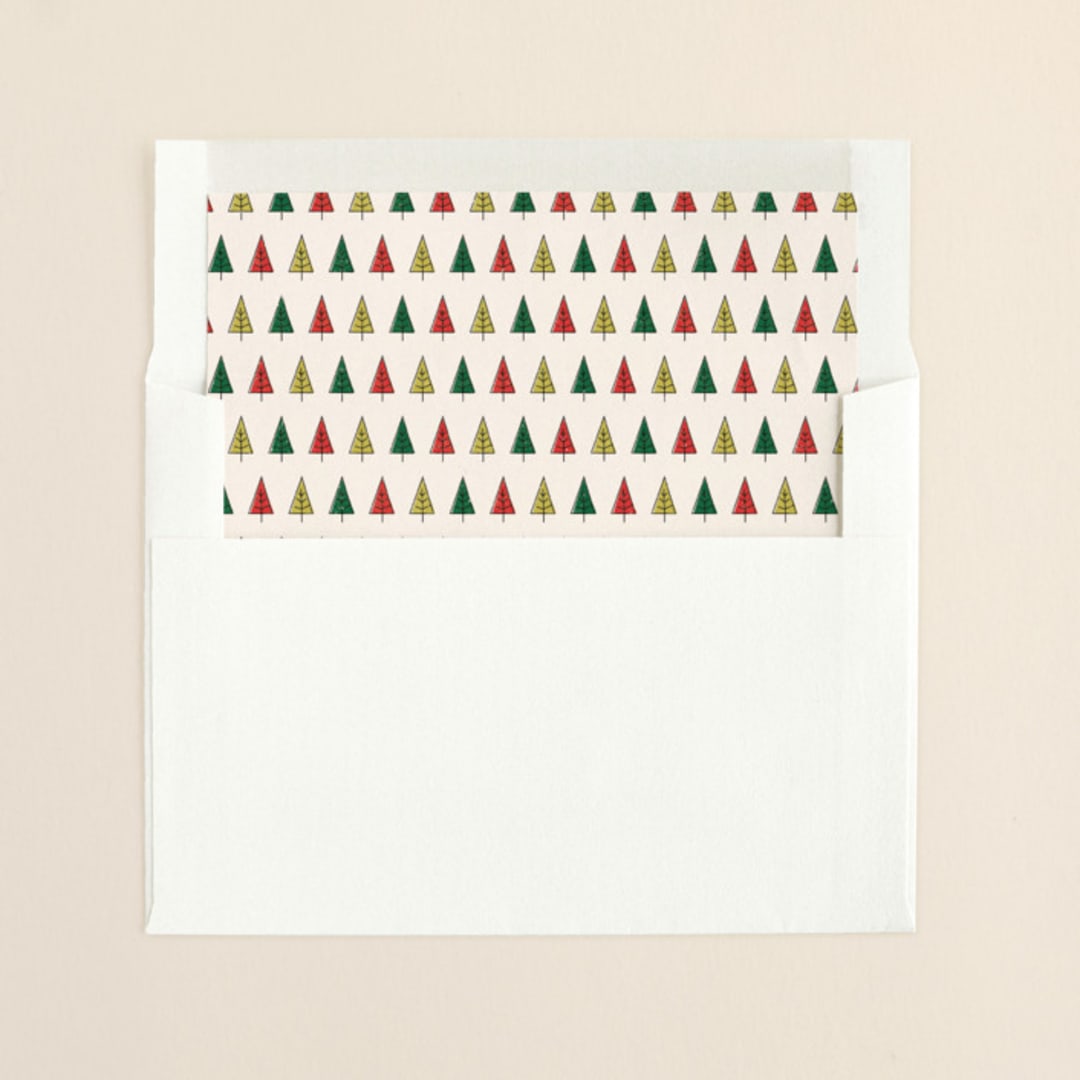 "Retro Merry & Bright" - Slip-In Envelope Liners in Forest by Nam Bourassa - Liner in envelope