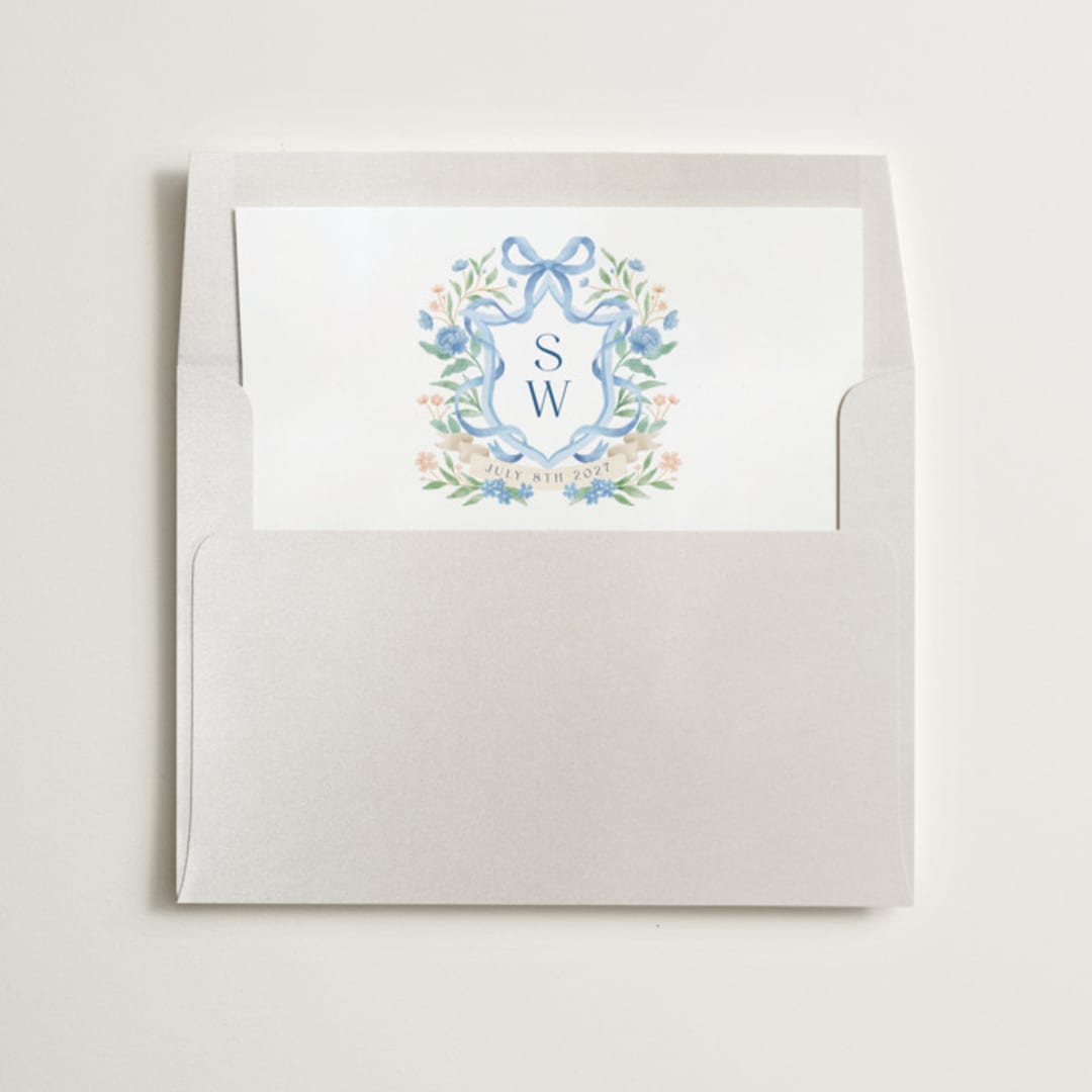 "Atlanta Crest (add-on)" - Slip-In Envelope Liners in Bluebell by Elly - Liner in envelope