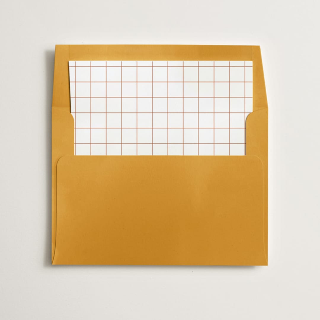 "Modern Ticket" - Slip-In Envelope Liners in Rust by Alethea and Ruth - Liner in envelope