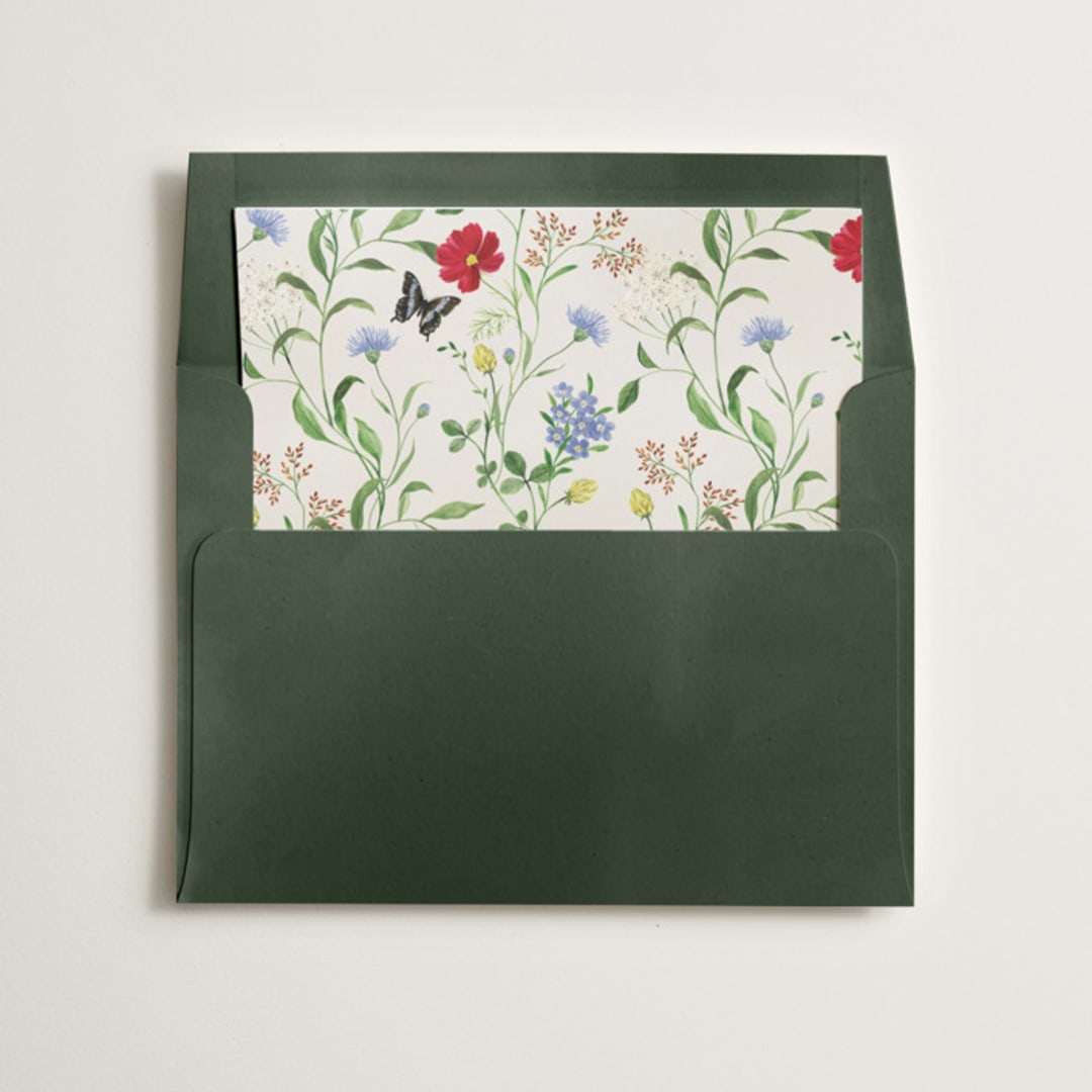 "Wild meadow" - Slip-In Envelope Liners in Elder Flower by Sarah Knight - Liner in envelope
