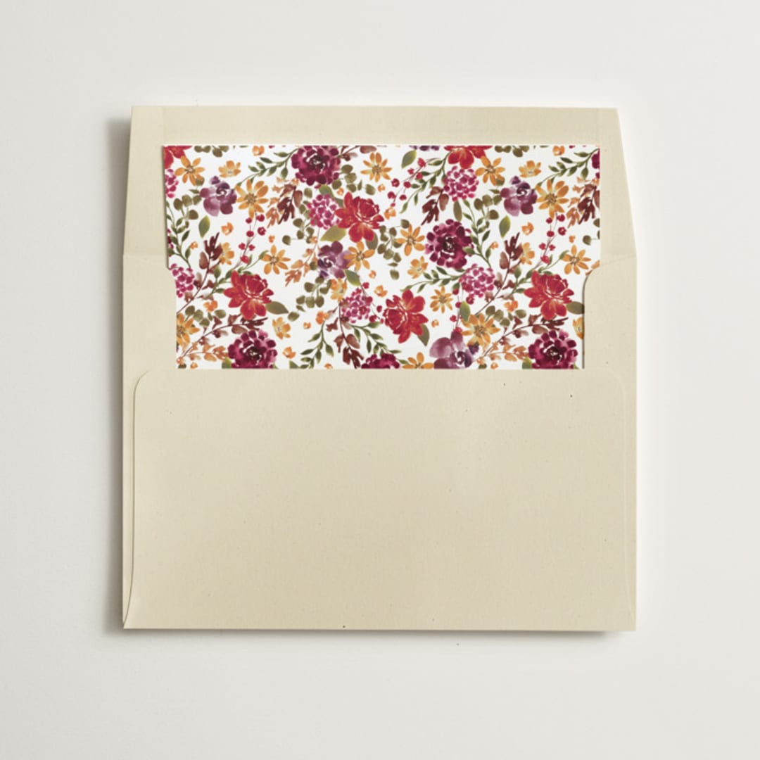 "Garland Monogram" - Slip-In Envelope Liners in Harvest by Angela Marzuki - Liner in envelope