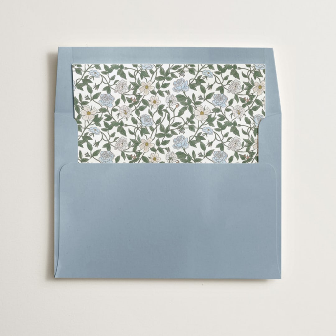 "Vintage Roses" - Slip-In Envelope Liners in Sky by Tara Grangroth - Liner in envelope