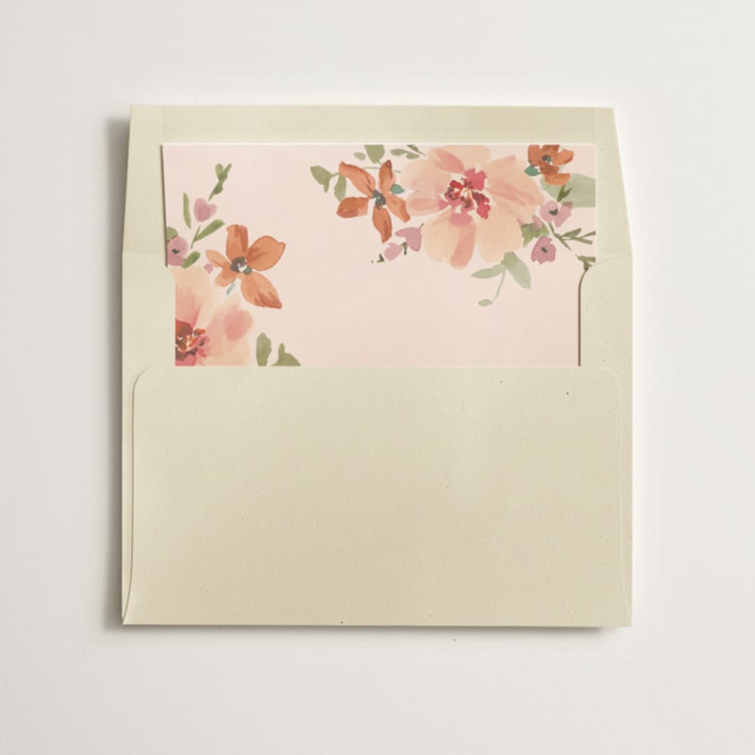 "Jardin" - Slip-In Envelope Liners in Copper by Everett Paper Goods - Liner in envelope