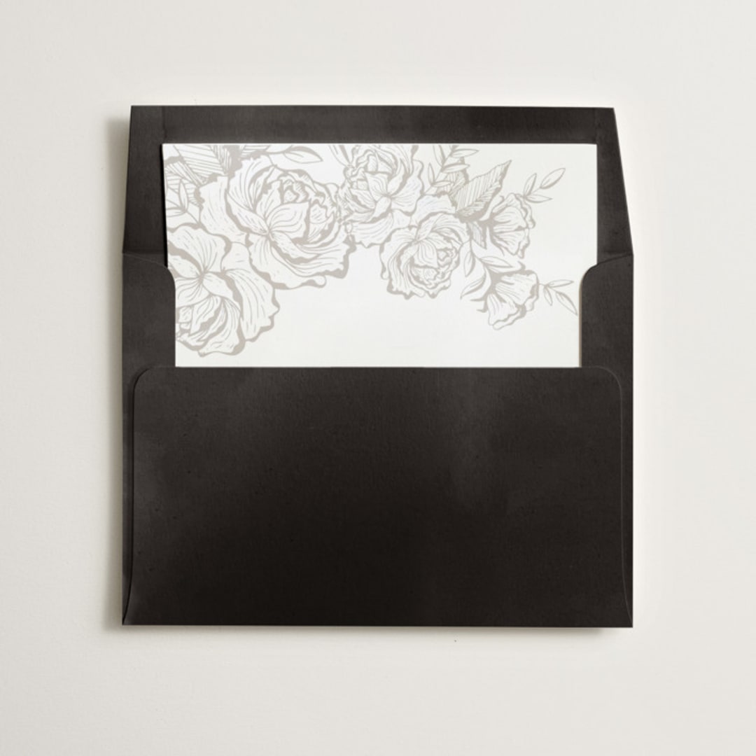 "Beautiful Bouquet" - Slip-In Envelope Liners in Slate by Jennifer Postorino - Liner in envelope