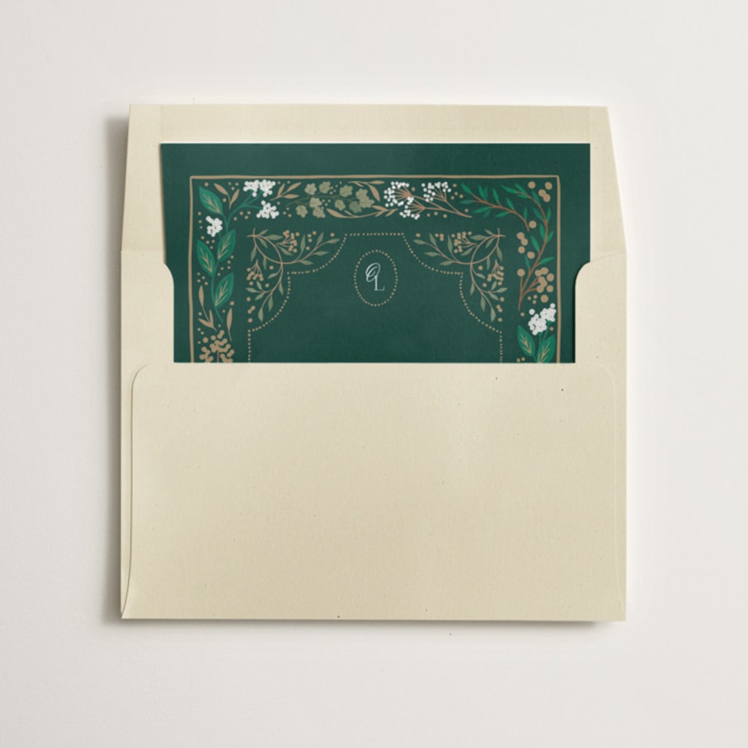 "Illuminated Storybook" - Slip-In Envelope Liners in Evergreen by Alethea and Ruth - Liner in envelope
