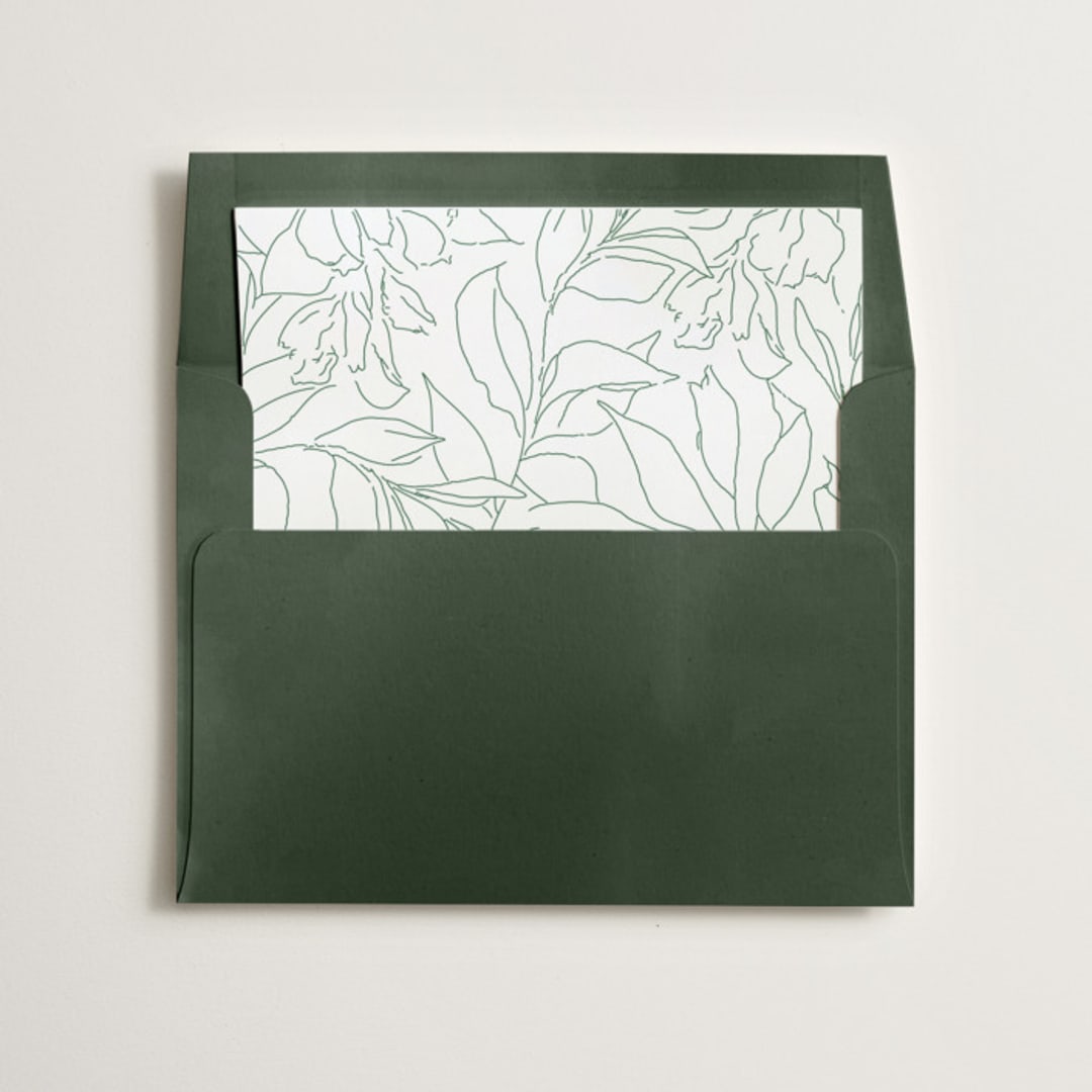 "Deco Band" - Slip-In Envelope Liners in Forest by Kindred Fields - Liner in envelope