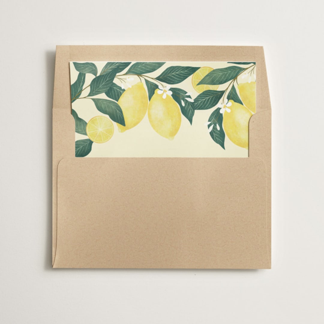 "Sweet Citrus" - Slip-In Envelope Liners in Lemon by Heather Cairl - Liner in envelope