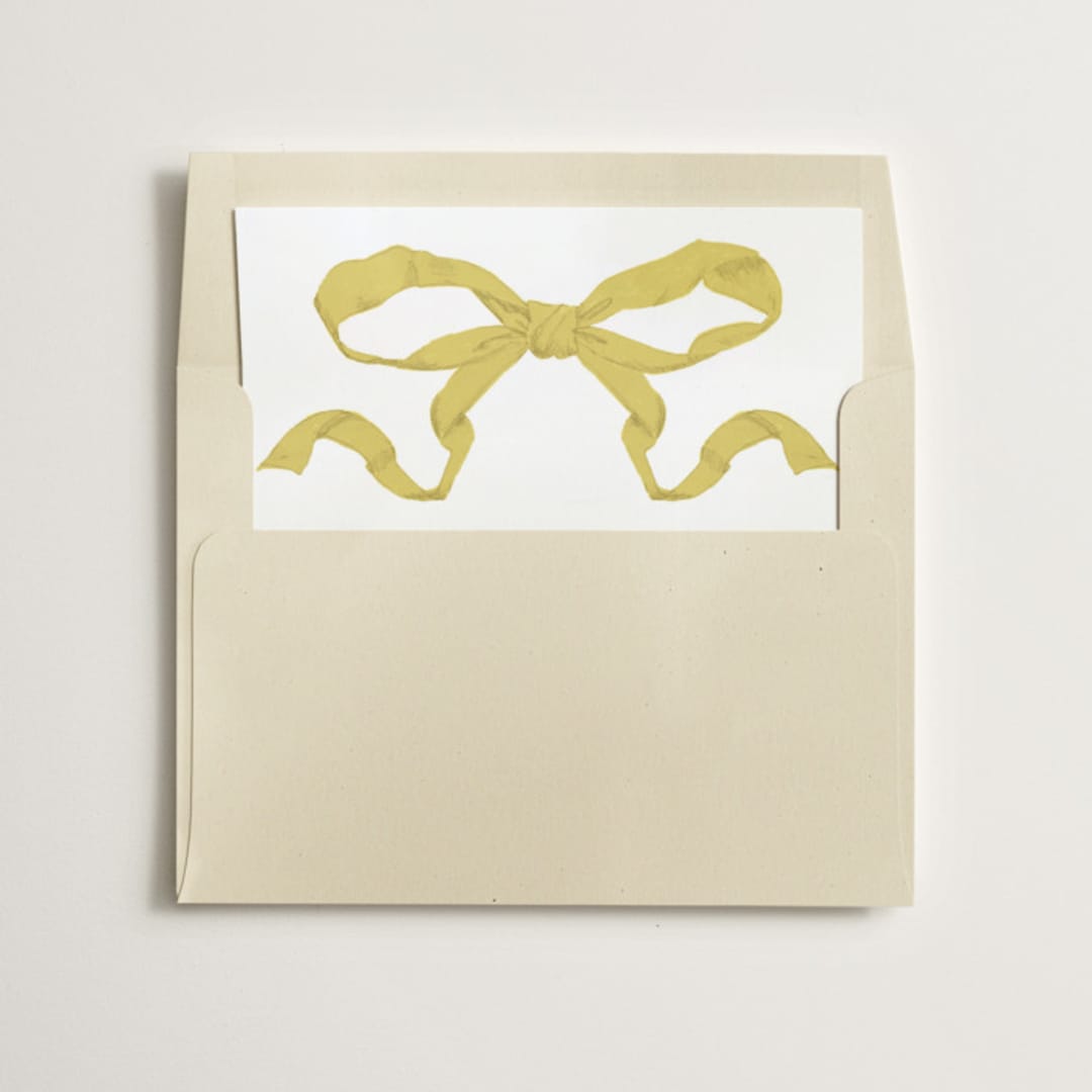 "Antique Ribbon" - Slip-In Envelope Liners in Citrine by Olivia Kanaley Inman - Liner in envelope