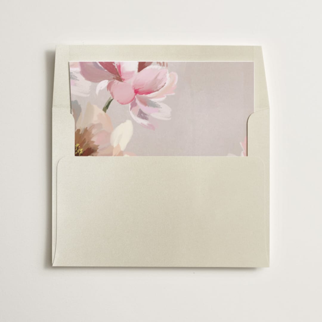 "Chalk Floral" - Slip-In Envelope Liners in Dove by Olivia Kanaley Inman - Liner in envelope