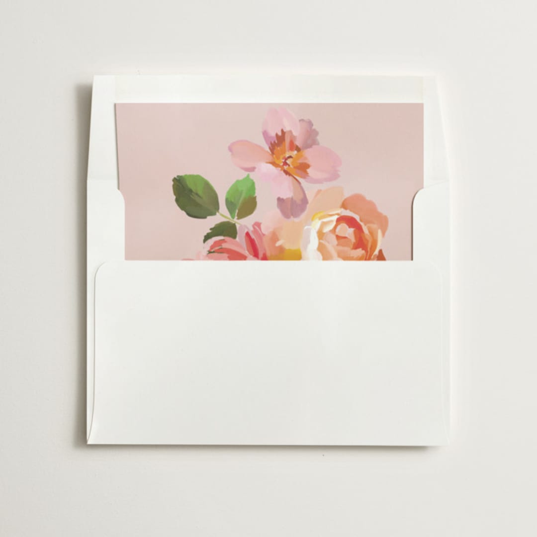 "July Garden" - Slip-In Envelope Liners in Petal by Olivia Kanaley Inman - Liner in envelope
