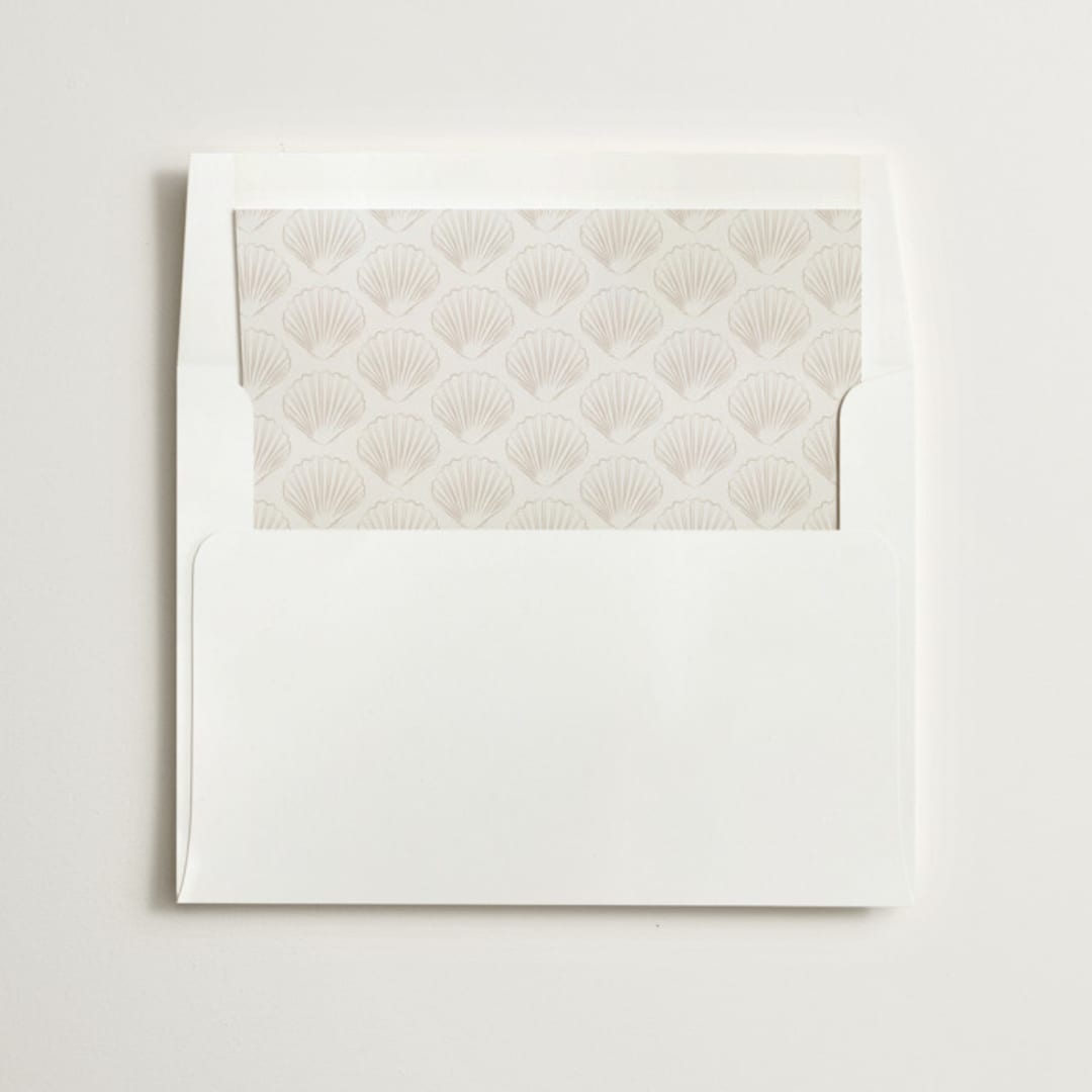 "Simple Seashell" - Slip-In Envelope Liners in Sand by Hannah Bowman - Liner in envelope