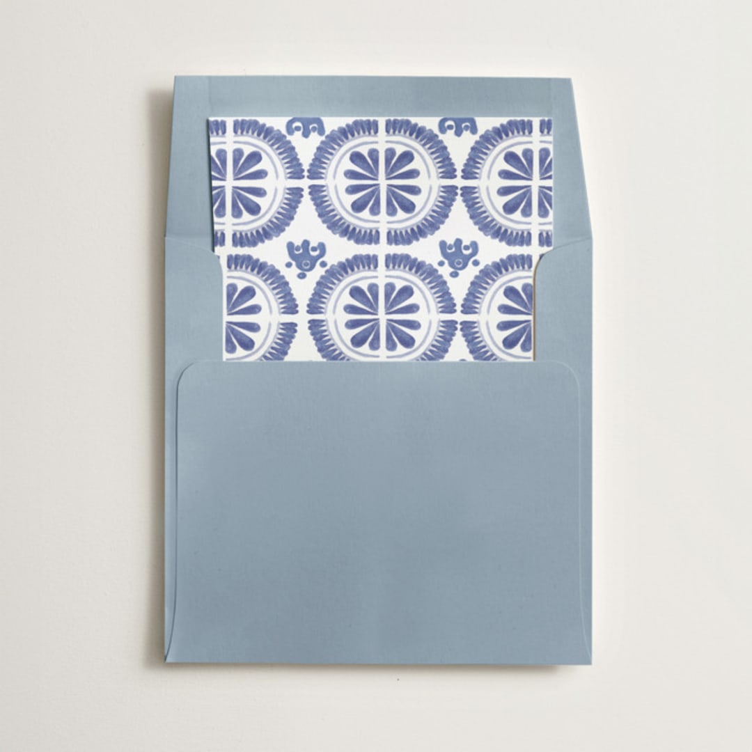 "Talavera" - Slip-In Envelope Liners in Azure by Lagniappe Paper - Liner in envelope