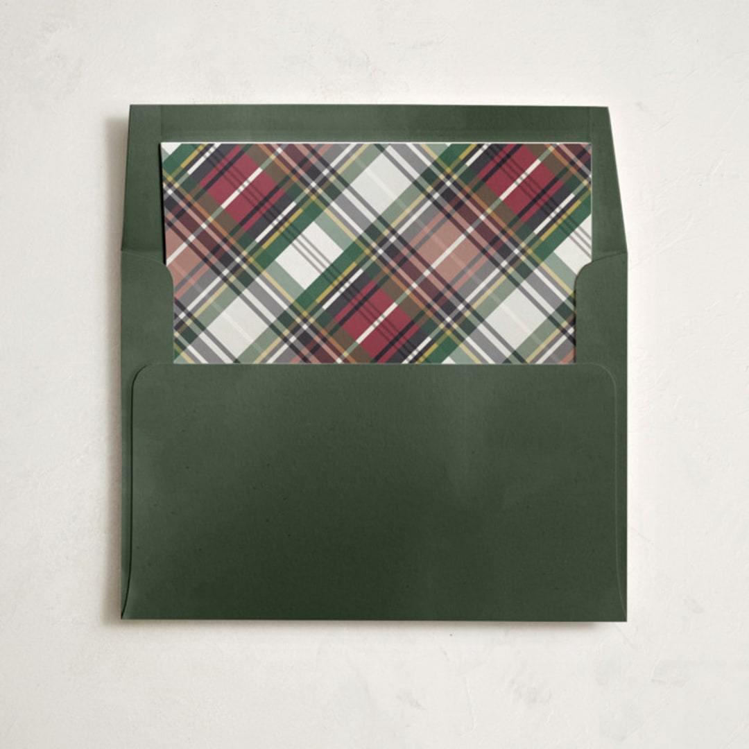 "Christmas tartan" - Slip-In Envelope Liners in Festive by Rebecca Durflinger - Liner in envelope
