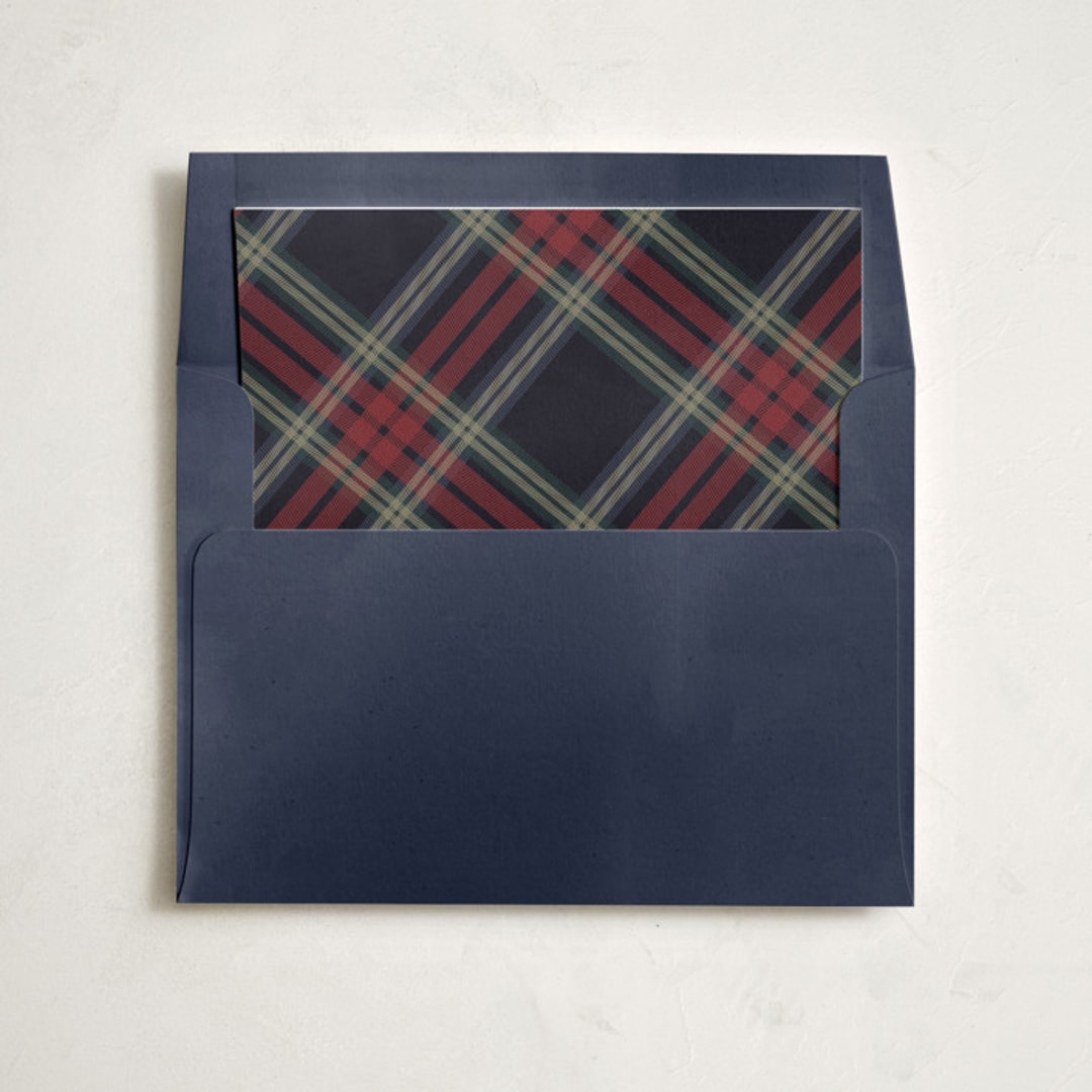 "Plaid Frame" - Slip-In Envelope Liners in Midnight by Sara Hicks Malone - Liner in envelope