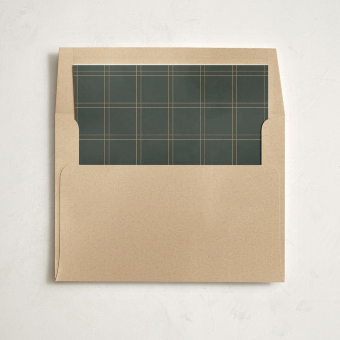"Christmas Classic" - Slip-In Envelope Liners in Deep Moss by Design Lotus - Liner in envelope