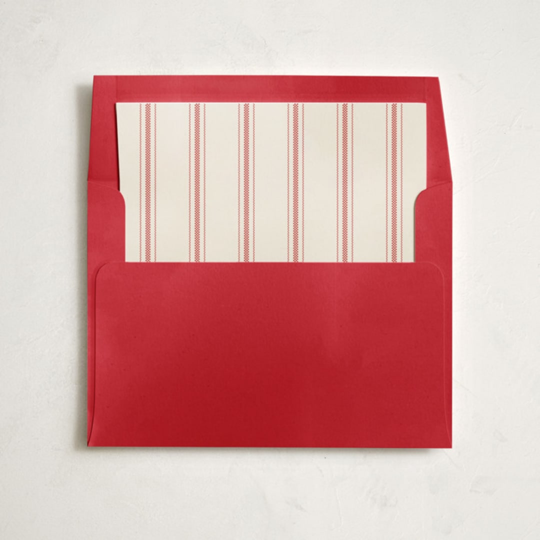 "Vintage Striped" - Slip-In Envelope Liners in Santa Suit by Everett Paper Goods - Liner in envelope