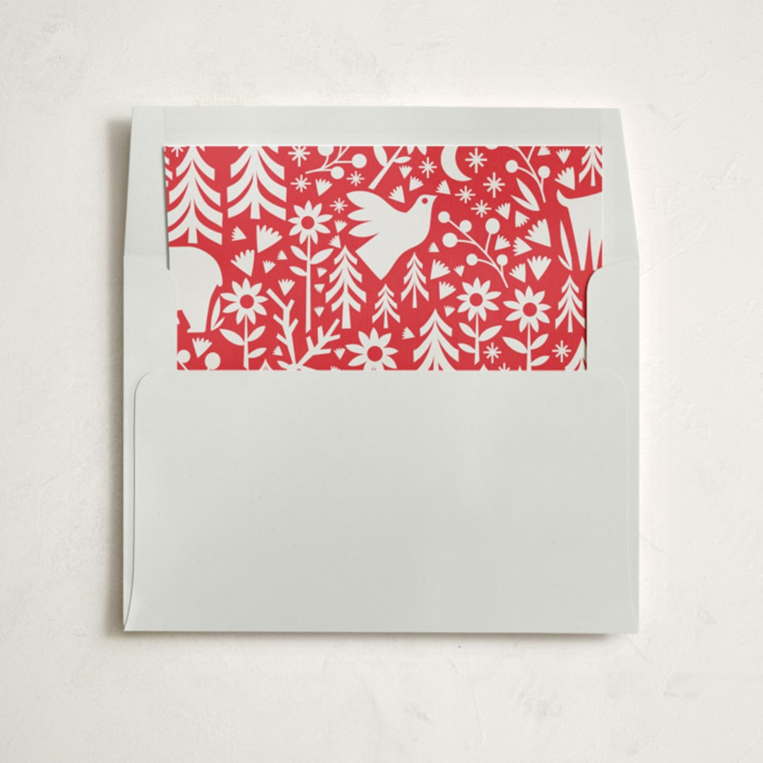 "woodland folk art" - Slip-In Envelope Liners in Crimson by Karidy Walker - Liner in envelope