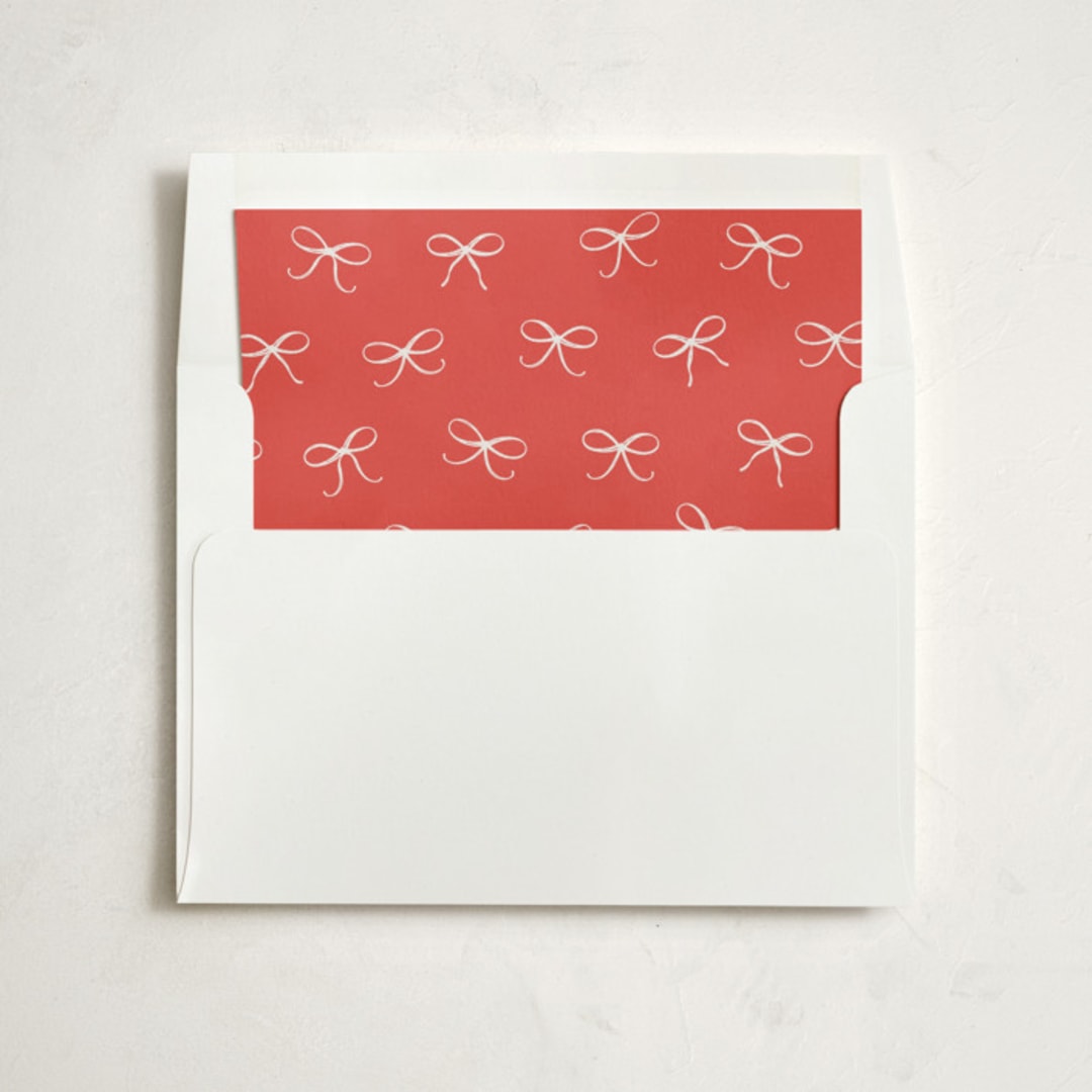 "Scripted Red Bow" - Slip-In Envelope Liners in Peppermint by Hooray Creative - Liner in envelope