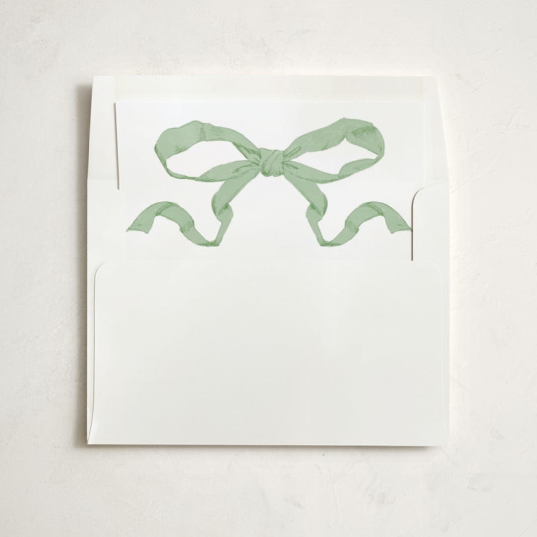 "Antique Ribbon" - Slip-In Envelope Liners in Pistachio by Olivia Kanaley Inman - Liner in envelope