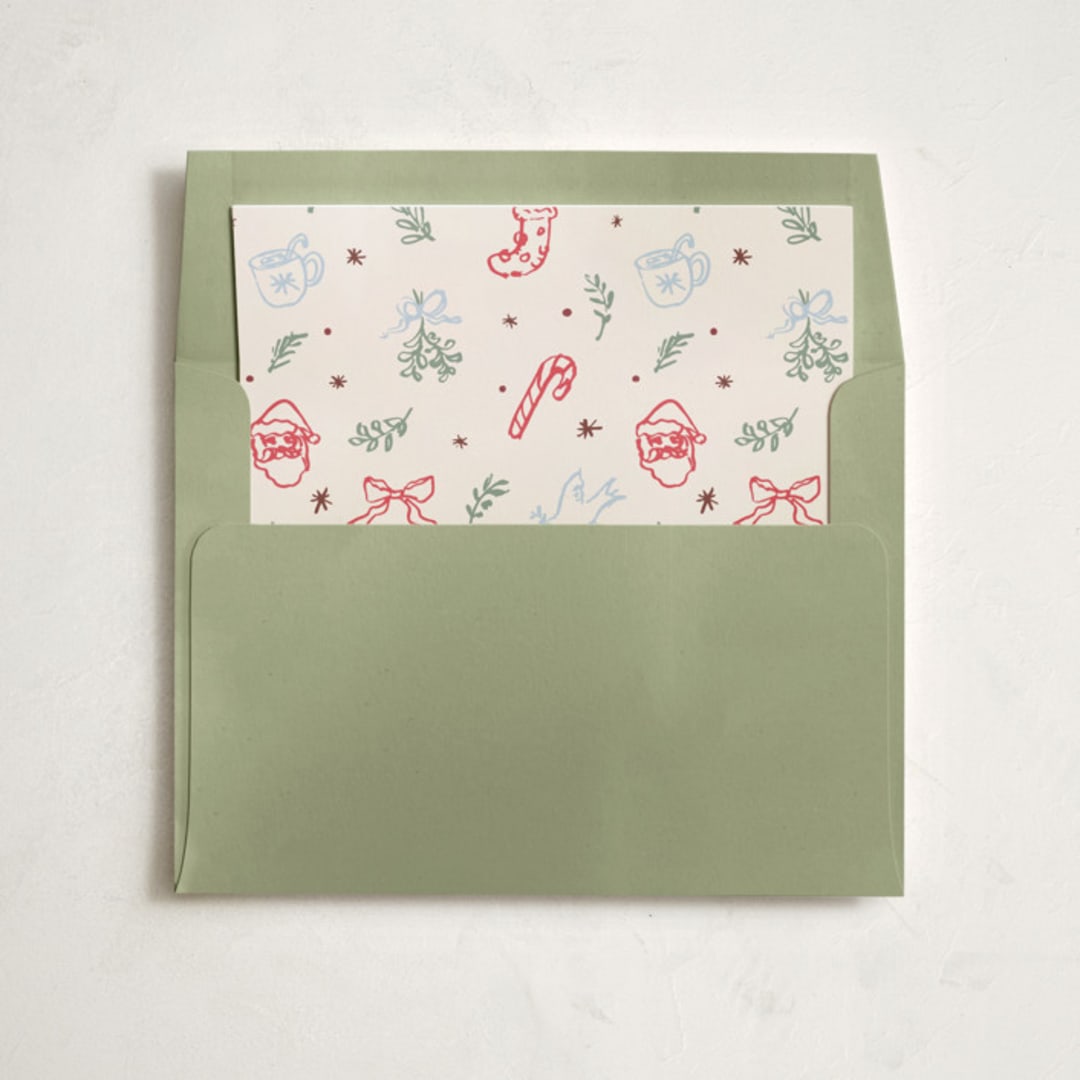 "Festive doodles" - Slip-In Envelope Liners in Pudding by Cass Loh - Liner in envelope