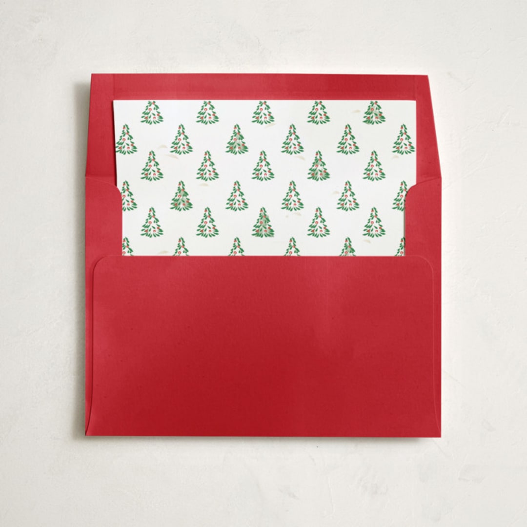 "Little Trees" - Slip-In Envelope Liners in Candy Cane by Corinne Malesic - Liner in envelope