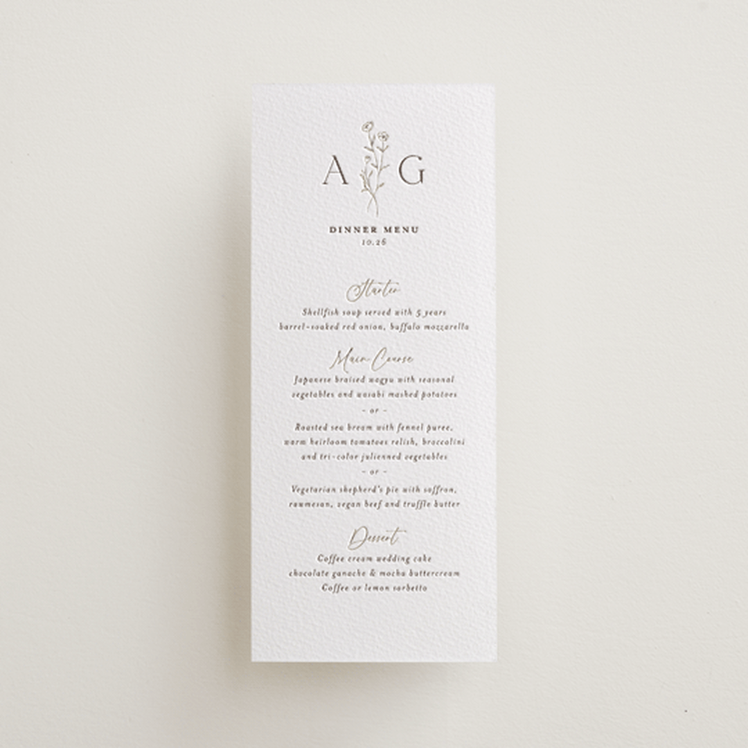 "kouignette" - Letterpress Menus in Coffee by chocomocacino - Front