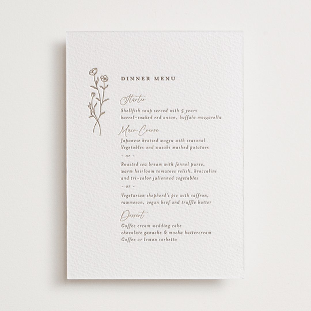"kouignette" - Letterpress Menus in Coffee by chocomocacino - Front