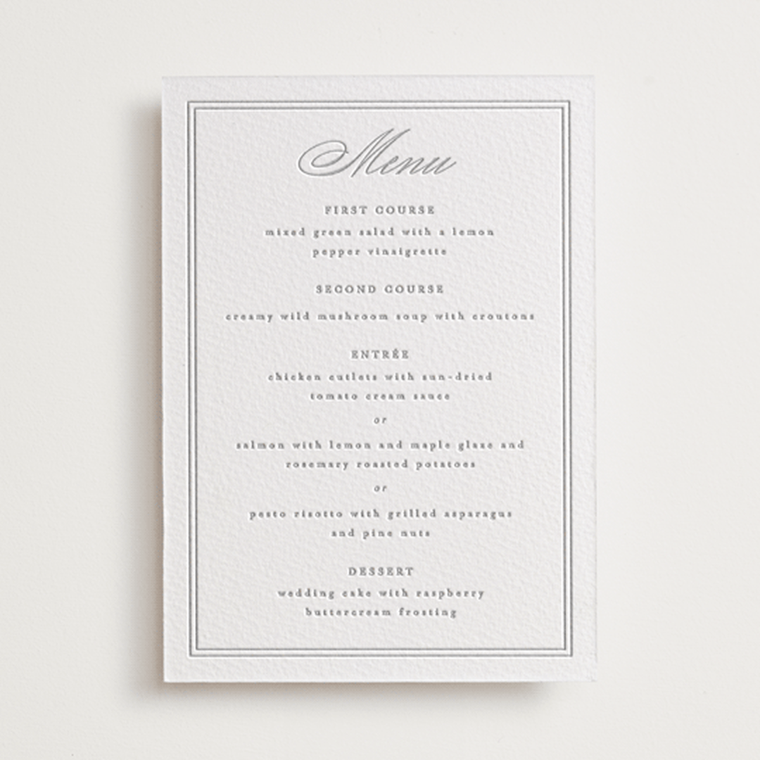 "Monogrammed eternity" - Letterpress Menus in Monogrammed Eternity by Creo Study - Front