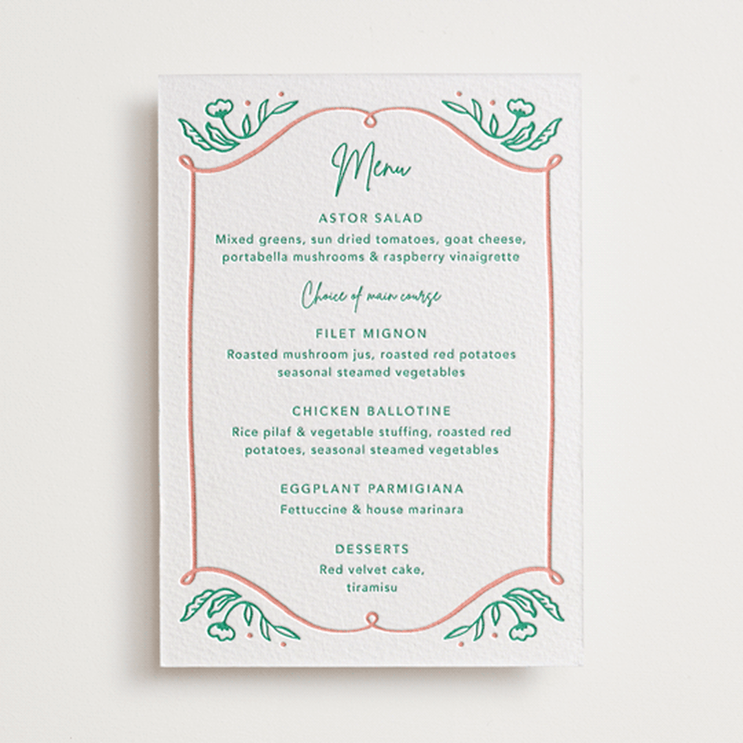 "Sketch" - Letterpress Menus in Sketch by Elly - Front