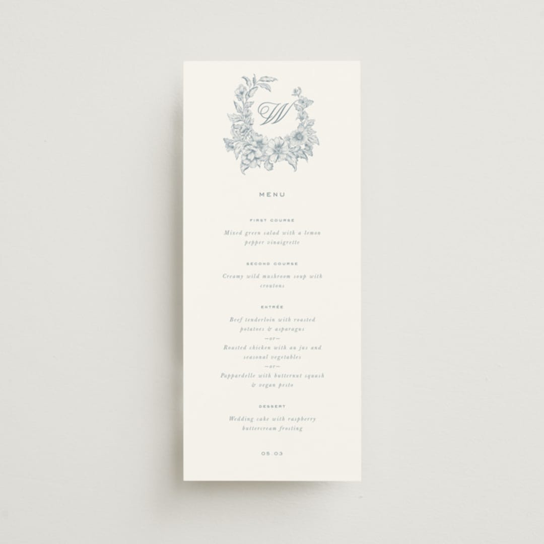 "Wreath In Bloom" - Menus in Lake by Leah Bisch - Front