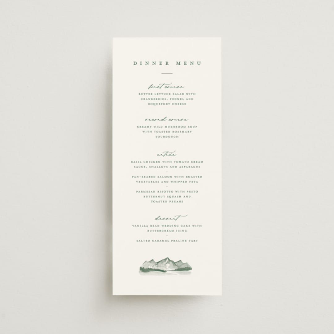 "Mountain Ridge" - Menus in Pine by Amy Kross - Front