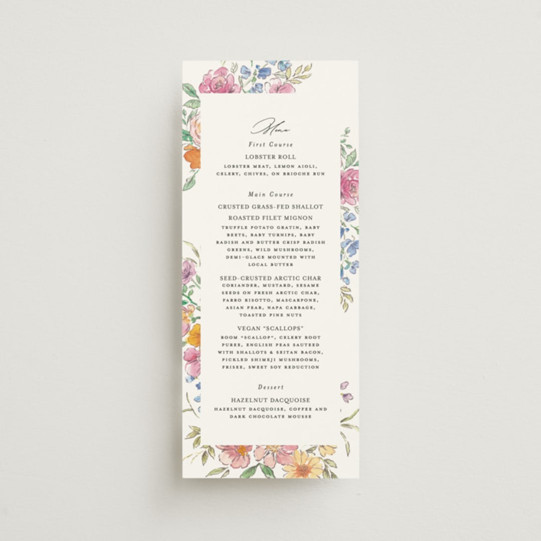 "Floral Pop" - Menus in Tropical by Itsy Belle Studio - Front