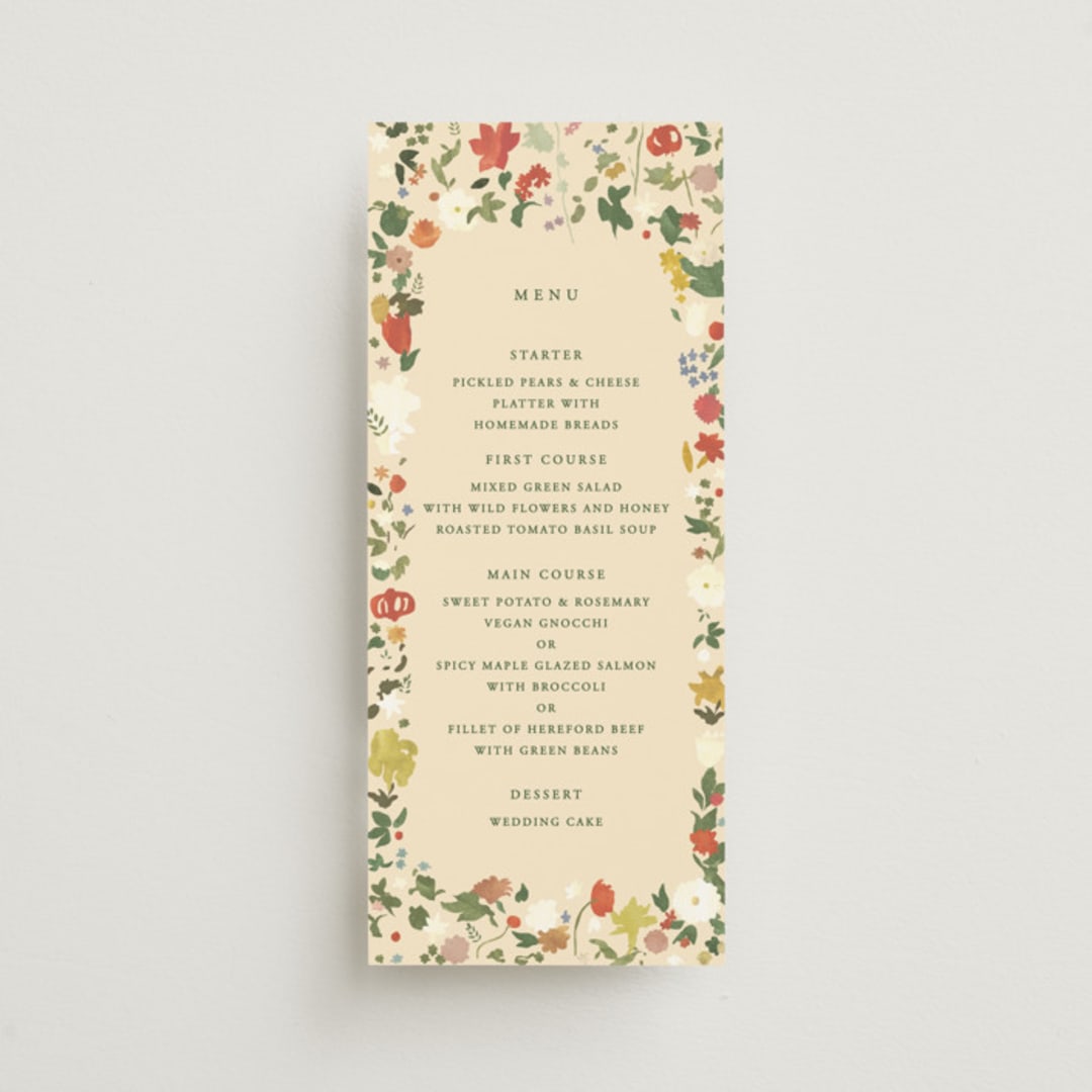 "all the flowers of the world" - Menus in Garden by Sumak Studio - Front