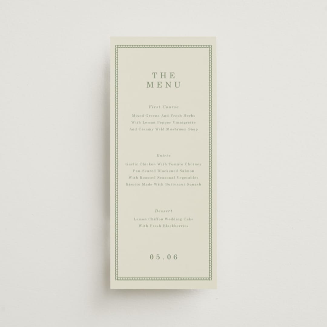 "Framed Floral" - Menus in Mustard by Baumbirdy - Front