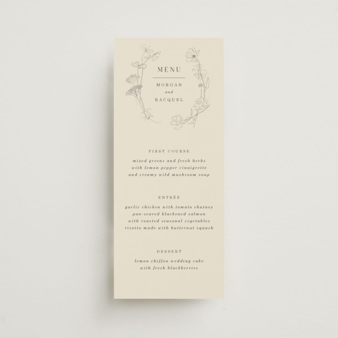 "floral stamp" - Menus in Ivory by Baumbirdy - Front